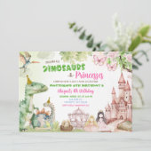 Prinses en Dinosaurus Jongen Meisje gezamenlijke v Kaart (Staand voorkant)