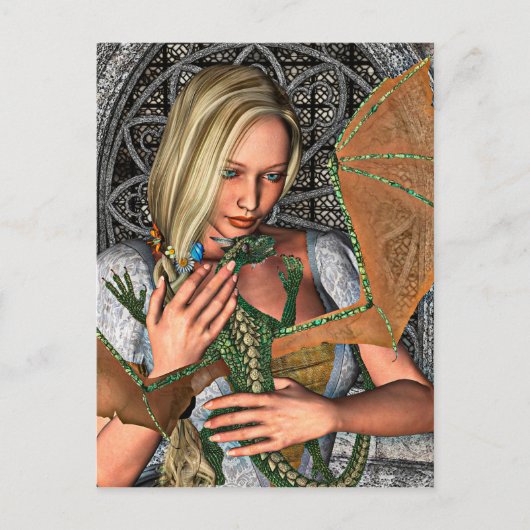 Prinses en Draak Briefkaart (Voorkant)