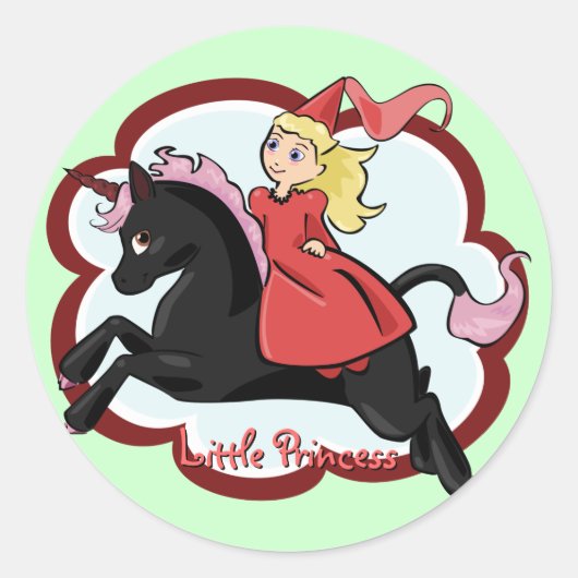 Prinses en Eenhoorn Sticker (Voorkant)