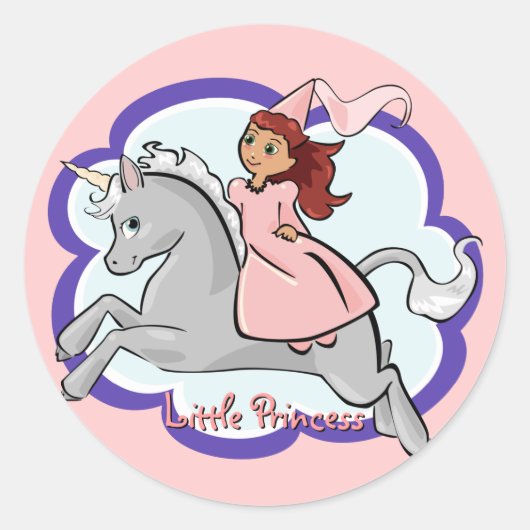 Prinses en Eenhoorn Sticker (Voorkant)