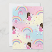 Prinses en Eenhoorn Verjaardag Afrikaans Amerikaan Kaart (Achterkant)