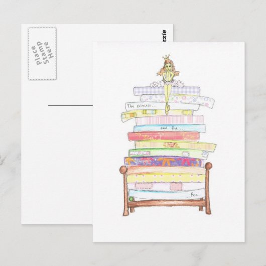 prinses en erwt briefkaart (Voorkant / Achterkant)