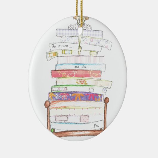 prinses en erwt keramisch ornament (Rechts)