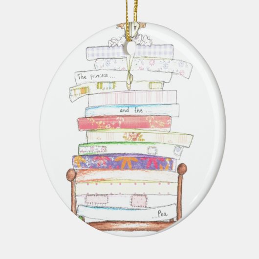 prinses en erwt keramisch ornament (Links)