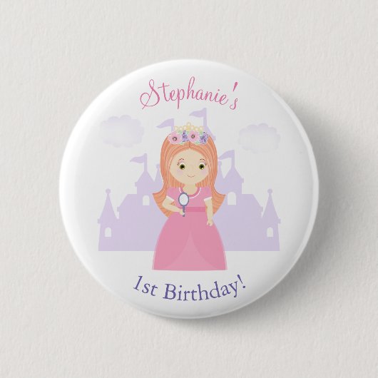 Prinses en Haar Magische Spiegel Ronde Button 5,7 Cm (Voorkant)