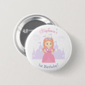 Prinses en Haar Magische Spiegel Ronde Button 5,7 Cm (Voorkant /achterkant)