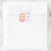 Prinses en Haar Magische Spiegel Vierkante Sticker (Tas)