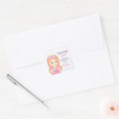 Prinses en Haar Magische Spiegel Vierkante Sticker (Envelop)