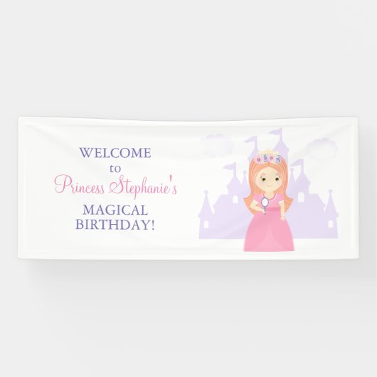 Prinses en haar toverspiegel spandoek (Horizontaal)