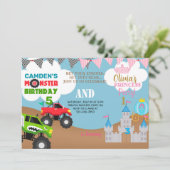 Prinses en monstervrachtwagens zijn uitgenodigd. kaart (Staand voorkant)