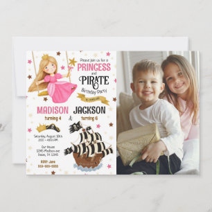 Prinses en Piraat Foto Broers en Zusters Gezamenli Kaart