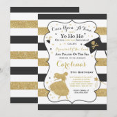 Prinses en piraat verjaardagsuitnodiging kaart (Voorkant / Achterkant)