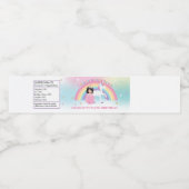 Prinses en Regenboog Eenhoorn Verjaardagsfeestguns Waterfles Etiket (Enkel label)