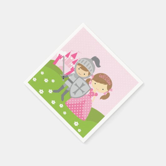 Prinses en Ridder party servetten (Hoek)