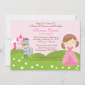 Prinses en Ridder uitnodiging voor verjaardag (Voorkant)