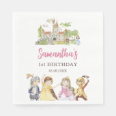 Prinses en Ridders Verjaardag Standaard Luncheon Servet (Voorkant)