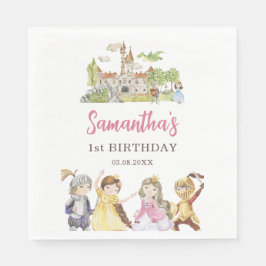 Prinses en Ridders Verjaardag Standaard Luncheon Servet