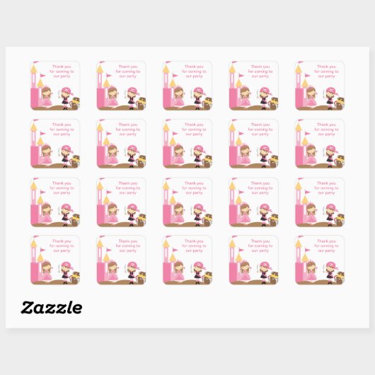 Prinses en Roze Pirate Stickers (Vel)