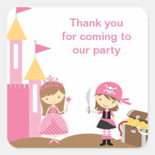 Prinses en Roze Pirate Stickers