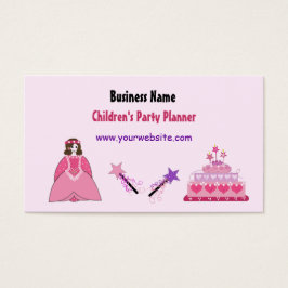 Prinses en Taart Kinderfeestje Planner Visitekaartjes