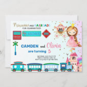 Prinses en treinen een uitnodiging voor het vieren (Voorkant)