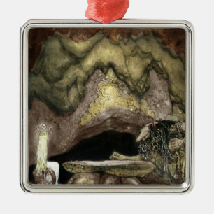 Prinses en Troll aan een tafel Metalen Ornament