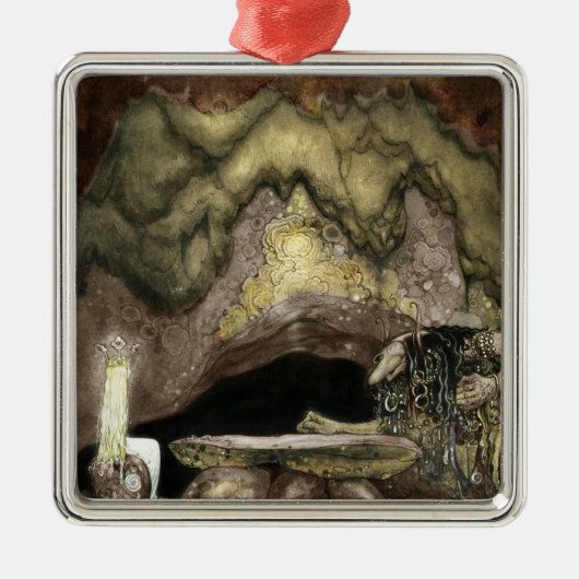 Prinses en Troll aan een tafel Metalen Ornament (Voorkant)