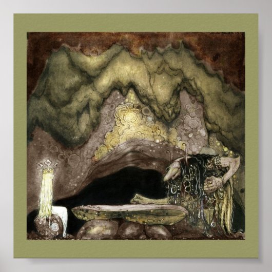 Prinses en Troll aan een tafel Poster (Voorkant)