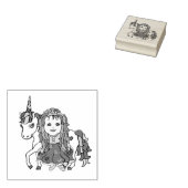  prinses en Unicorn Rubberstempel (Gestempeld)