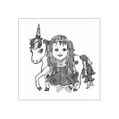  prinses en Unicorn Rubberstempel (Afrduk)