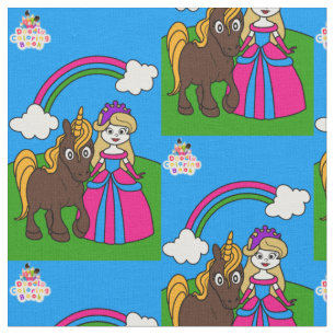 prinses en unicorn stof