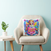 Prinses Fairy met sprankelende toverstok illustrat Kussen (Stoel)