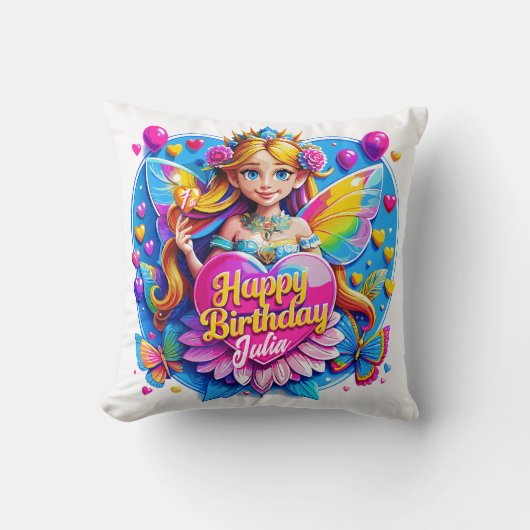 Prinses Fairy met sprankelende toverstok illustrat Kussen (Voorkant)