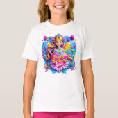 Prinses Fairy met sprankelende toverstok illustrat T-shirt (Voorkant)