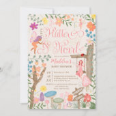 Prinses fee paddenstoelen bloemen chique baby show kaart (Voorkant)