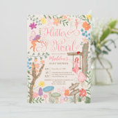 Prinses fee paddenstoelen bloemen chique baby show kaart (Staand voorkant)