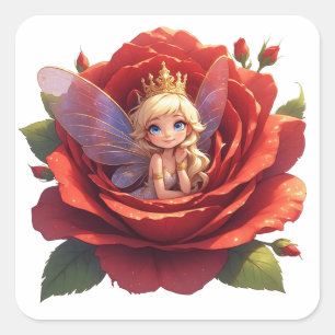 👑 Prinses Fee Roos Sticker Voor Verjaardagscadeau