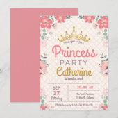 Prinses feest op bloemenachtergrond. kaart (Voorkant / Achterkant)
