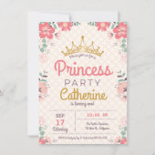 Prinses feest op bloemenachtergrond. kaart (Voorkant)