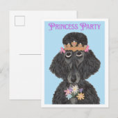 Prinses Feest Poodle Uitnodiging Briefkaart (Voorkant / Achterkant)
