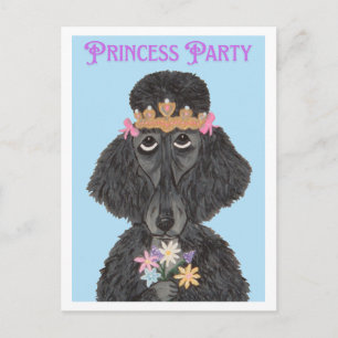 Prinses Feest Poodle Uitnodiging Briefkaart