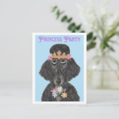 Prinses Feest Poodle Uitnodiging Briefkaart (Staand voorkant)