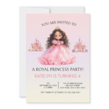 Prinses Feest Uitnodiging Roze Verjaardagsuitnodig