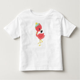 Prinses Flamingo, Bloemen, Kroon, Cute Flamingo Kinder Shirts