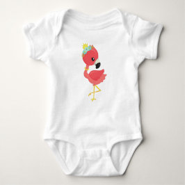 Prinses Flamingo, Bloemen, Kroon, Cute Flamingo Romper
