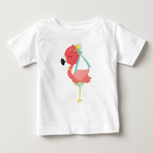 Prinses Flamingo, Kroon, Bloemen, Cute Flamingo (Voorkant)