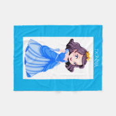 Prinses fleece deken. Persoonlijke naam. (Voorkant (Horizontaal))
