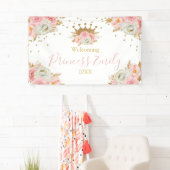 Prinses Floral Pink & Gold Banner, aangepast Spandoek (Insitu)