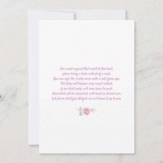 Prinses florroze gouddoucheuitnodiging kaart (Achterkant)