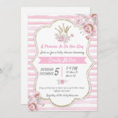 Prinses florroze gouddoucheuitnodiging kaart (Voorkant / Achterkant)
